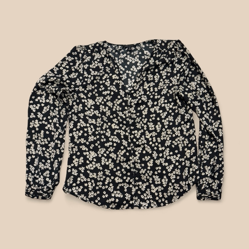 Banana Republic Monochrome Floral Top